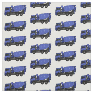 Concrete mixing transport truck cartoon fabric