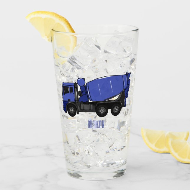 Concrete mixing transport truck cartoon glass (Front Ice)