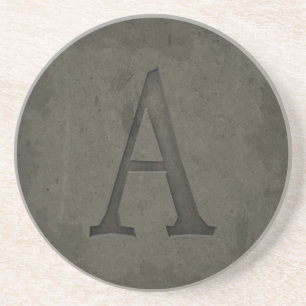 Concrete Monogram Letter A Coaster