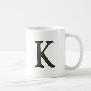 Concrete Monogram Letter K Coffee Mug