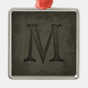 Concrete Monogram Letter M Metal Tree Decoration
