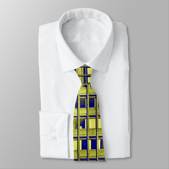 Concrete Office Block - Yellow and Blue Tie (Tied)
