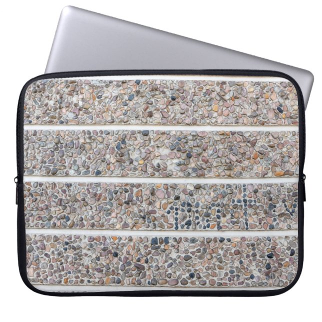 Concrete pebbles wall laptop sleeve (Front)