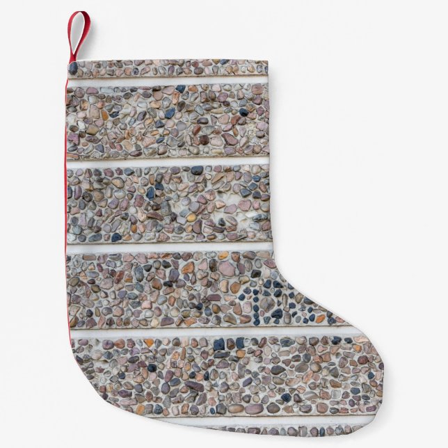 Concrete pebbles wall small christmas stocking (Front)