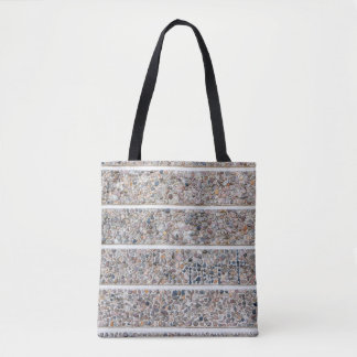 Concrete pebbles wall tote bag