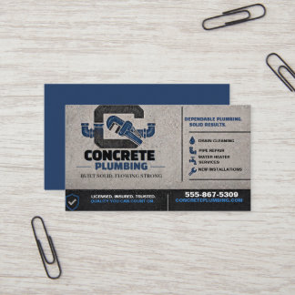 Concrete Plumbing Contractor Business Card | Moder