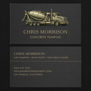 Concrete Pumping Contractor Services Business Card