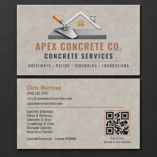 Concrete QR Code Professional Business Card