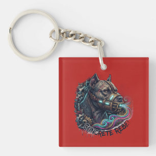 Concrete Rebel Pitbull Graffiti T-Shirt Key Ring