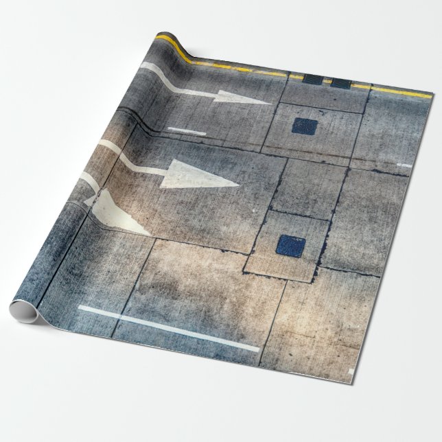 Concrete road with painted arrow directions wrapping paper (Unrolled)