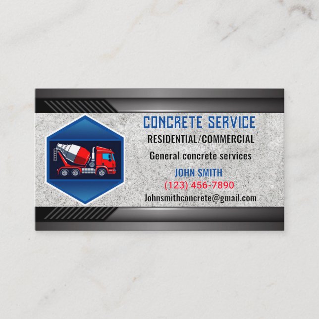 Concrete Service Business Cards (Front)