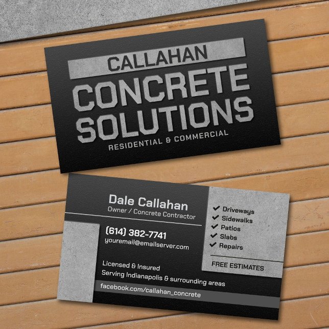 Concrete Solutions Contractor Industrial Business Card (Creator Uploaded)