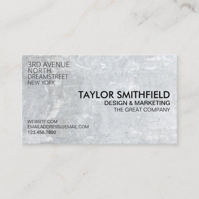Concrete Stone Trendy Minimal Professional Business Card (Front)