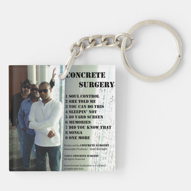 Concrete Surgery “The Second Album” keychain. Key Ring (Back)