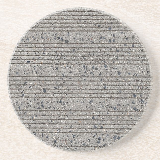 Concrete Tining Grey Cement Sidewalk Coaster (Front)