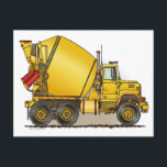Concrete Truck Post Card<br><div class="desc">This is one of many construction equipment gifts featuring construction equipment images by artist, Richard Neuman. Every piece of heavy equipment is drawn in high detail yet always has a touch of whimsy. His unique work is in homes and offices in every state and around the world. Enjoy!This concrete truck...</div>