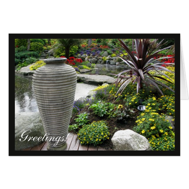 Concrete Urn in Garden with adjustable Frame (Front Horizontal)