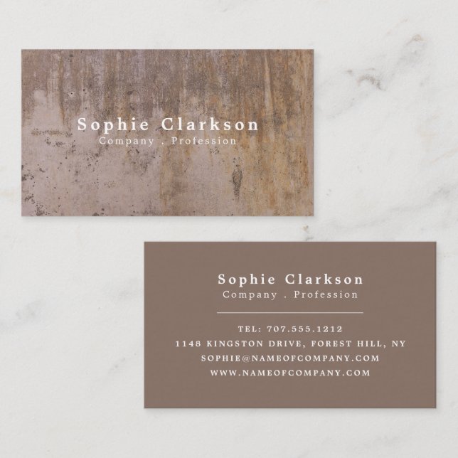 Concrete Wall Effect, Rustic Business Card (Front/Back)