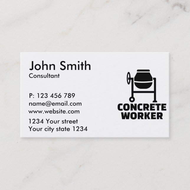 Concrete worker business card (Front)