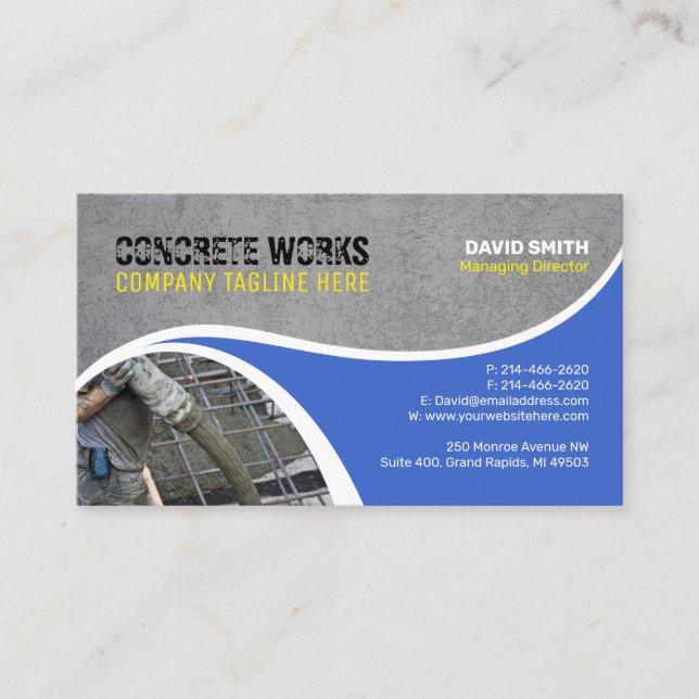 Concrete works, Construction - Business card (Front)