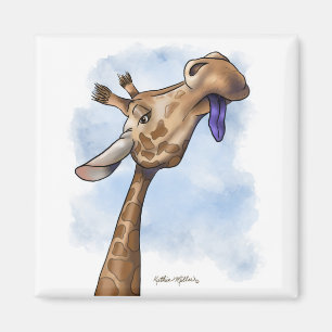Condescending Giraffe Cartoon Magnet