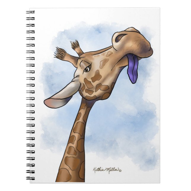 Condescending Giraffe Cartoon Notebook (Front)