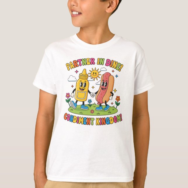 Condiment Kingdom – Happy Hot Dog & Mustard Tee (Front)
