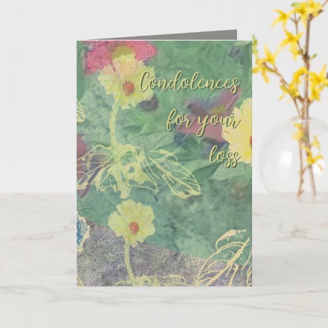 Condolence Floral Card (Yellow Flower)