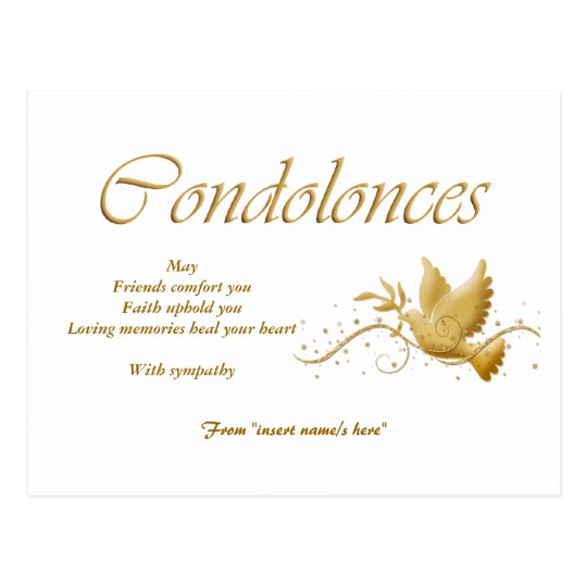 Condolence funeral bereavement postcard | Zazzle.co.uk