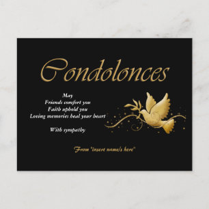 Condolence funeral bereavement postcard