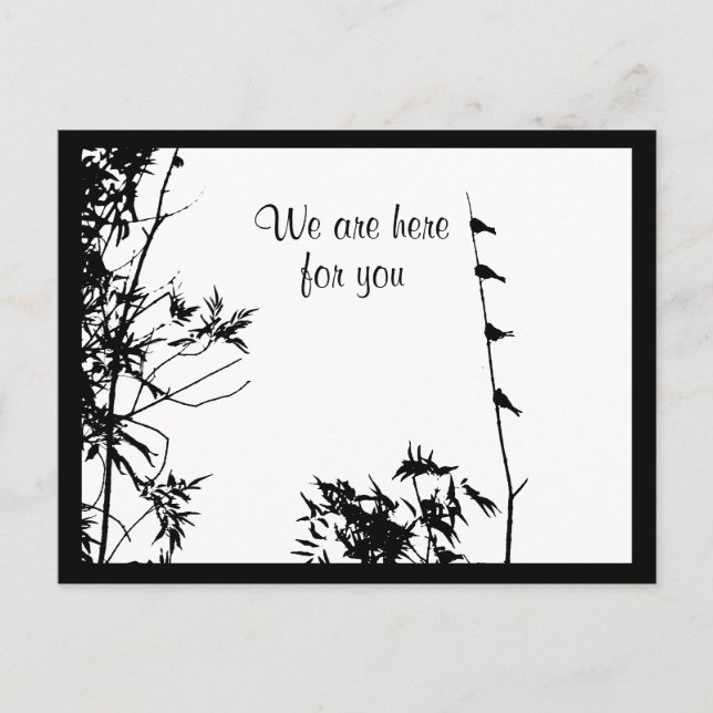 Condolence Not Alone Friend Family Birds Postcard (Front)