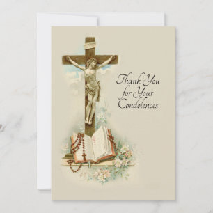 Condolence Sympathy Thank You Catholic Crucifix