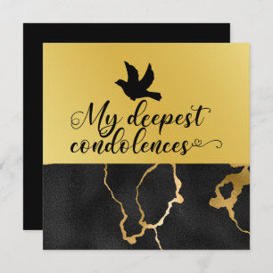 Condolences Black and Gold Theme Card