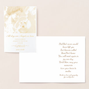 Condolences on Loss of French Poodle Personalised Foil Card