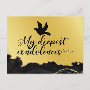 Condolences postcard Black and Gold Theme