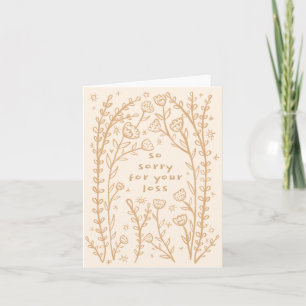 Condolences Sorry Wildflower Floral Sketch Doodle Card