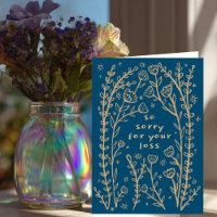 Condolences Sorry Wildflower Floral Sketch Doodle