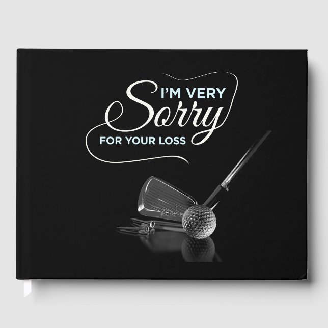 Condolences symphaty for golfer on black guest book (Front)
