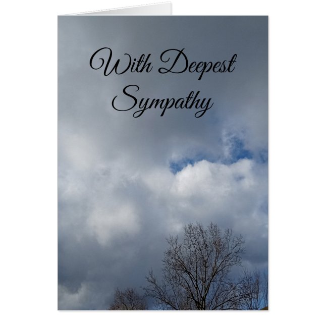 Condolences w/ cloudy storm-looking sky. (Front)