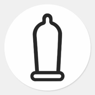 Condom Classic Round Sticker