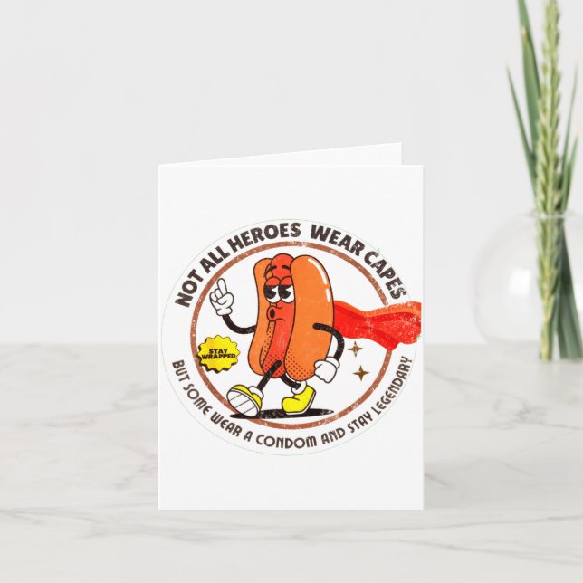 Condom Legend Inappropriate Funny 90s Retro T Funn Card (Front)