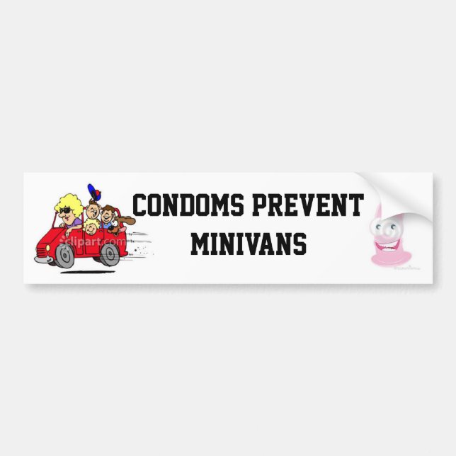 Condoms Prevent MiniVans Bumper Sticker (Front)