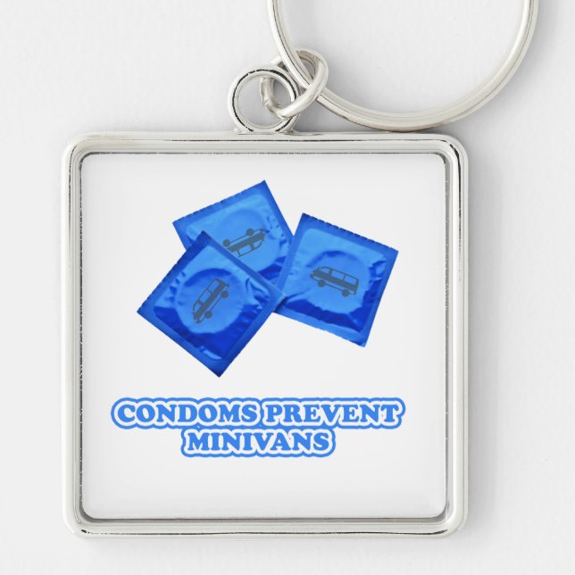 Condoms Prevent Minivans Key Ring (Front)