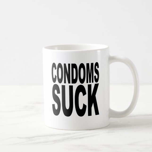 Condoms Suck Coffee Mug (Right)