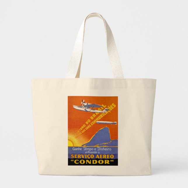 Condor ~ Brazillian Air Service Large Tote Bag (Front)