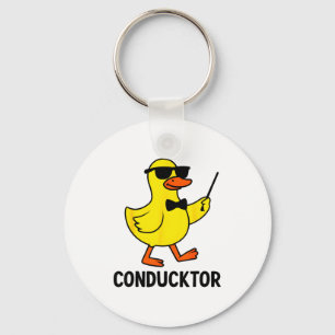 Conducktor Funny Duck Music Pun Orchestra Design  Key Ring