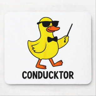 Conducktor Funny Duck Music Pun Orchestra Design Mouse Mat