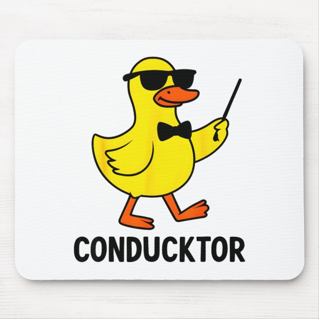Conducktor Funny Duck Music Pun Orchestra Design  Mouse Mat (Front)