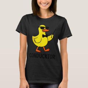 Conducktor Funny Duck Music Pun Orchestra Design  T-Shirt