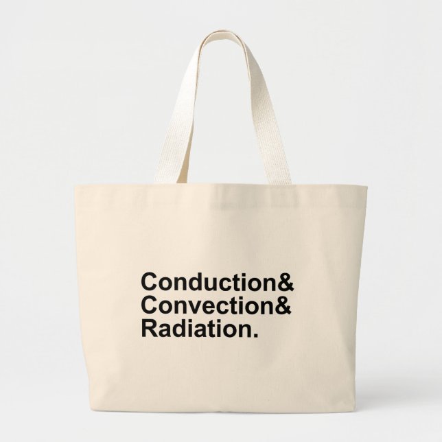 Conduction Convection Radiation | Heat Transfer Large Tote Bag (Front)